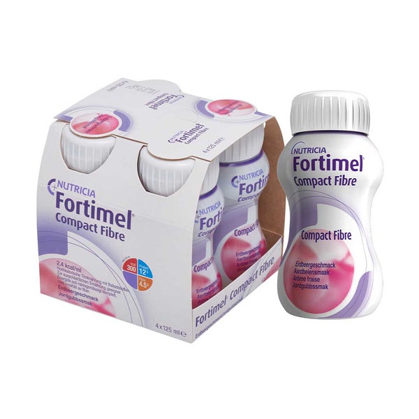 Fortimel Compact Fibre Trinknahrung Erdbeere 4X125 ml
