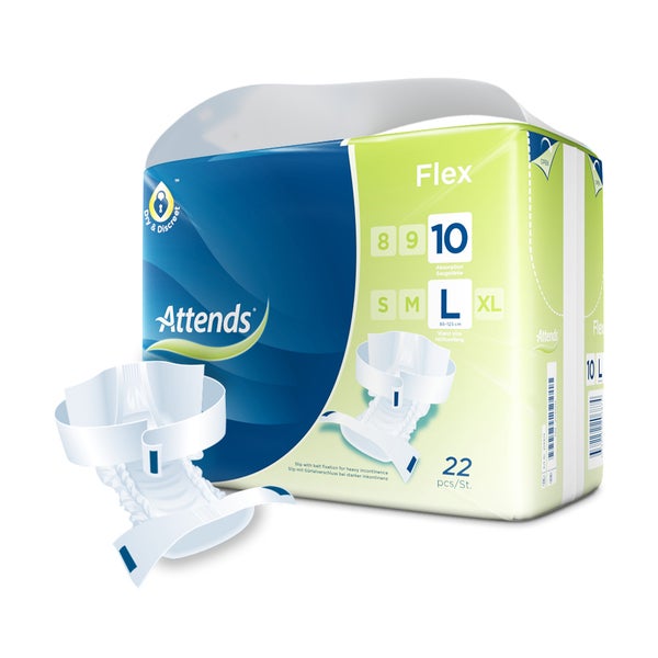 Attends Flex 10 All-in-One-Slips mit Hüftgürtel Gr. L, 22 Stück 22 St