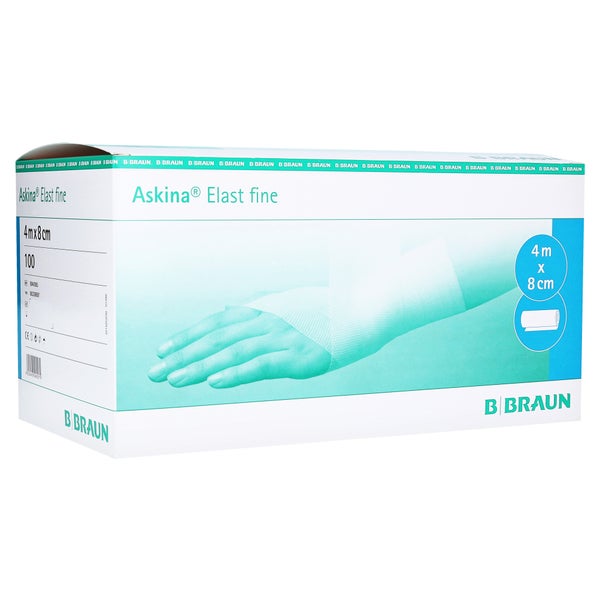B. Braun Askina Elast fine elastische Fixierbinde weiß feinmaschig - 100 Stück 8 cm x 4 m / Lose im Karton 100 St