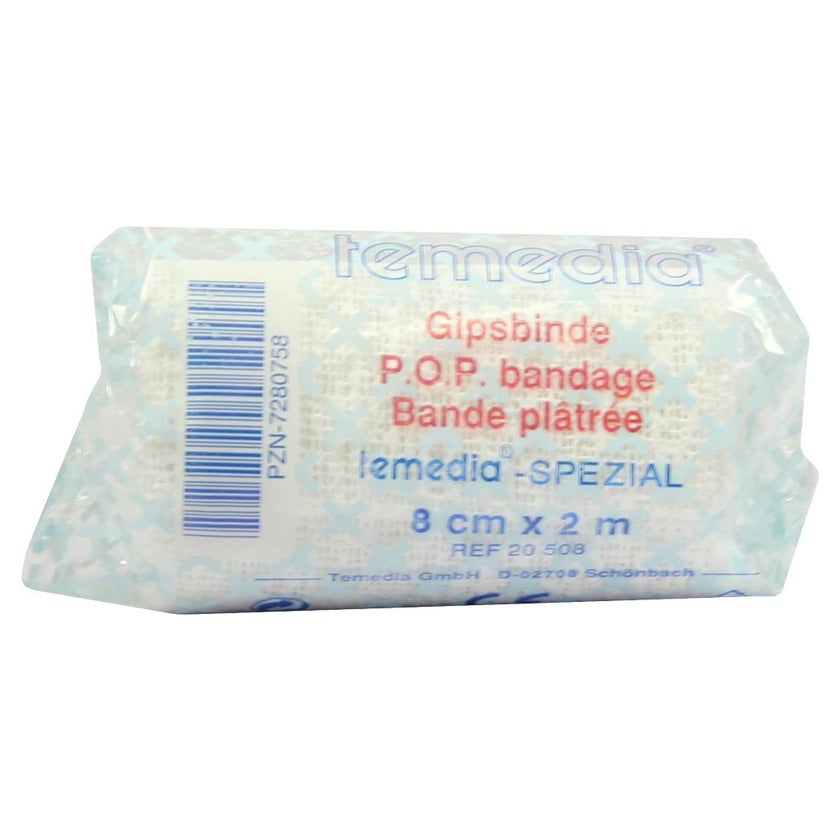 Holthaus Medical Gipsbinde Temedia-SPEZIAL, weiß - 1 Packung = 10 Stück, Maße: 8 cm x 2 m 1 St