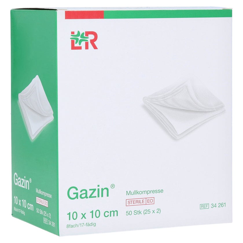 Lohmann & Rauscher Gazin Mullkompresse steril 8- fach, 25 x 2 Stück - 10 x 10 cm 25X2 St