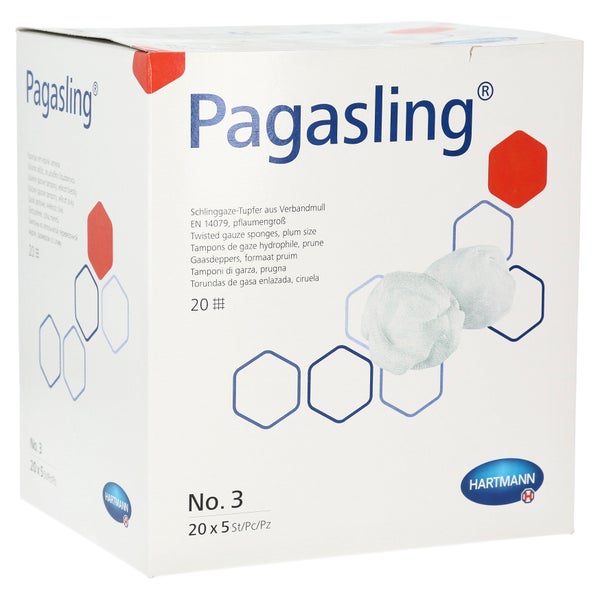 Hartmann Pagasling Schlinggazetupfer steril Gr. 3, pflaumengroß - 20 x 5 Stück 20X5 St