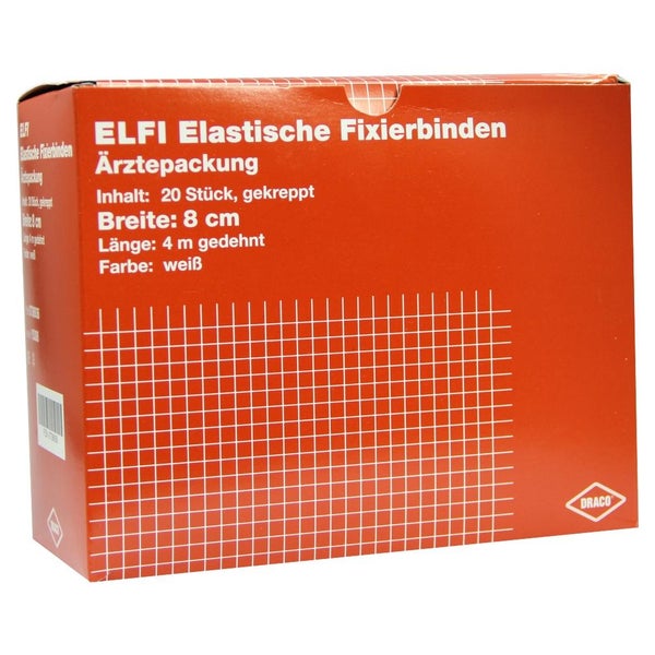 Dracoelfi Elastische Fixierbinde 8cmx4m gekreppt 20 St