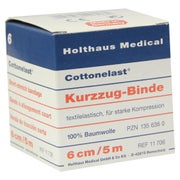Holthaus Medical Cottonelast Kurzzug-Binde 5 m, Baumwolle - 1 Packung = 1 Stück einzeln in Schachtel, Maße: 6 cm x 5 m 1 St
