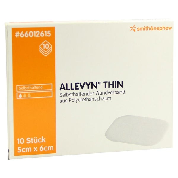 Allevyn Thin 5x6 cm dünne Wundauflage 10 St