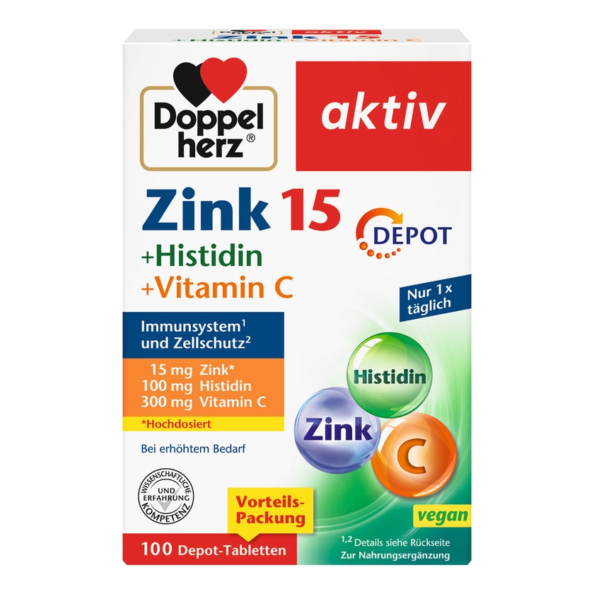 Doppelherz Zink + Histidin + Vitamin C Depot 100 St