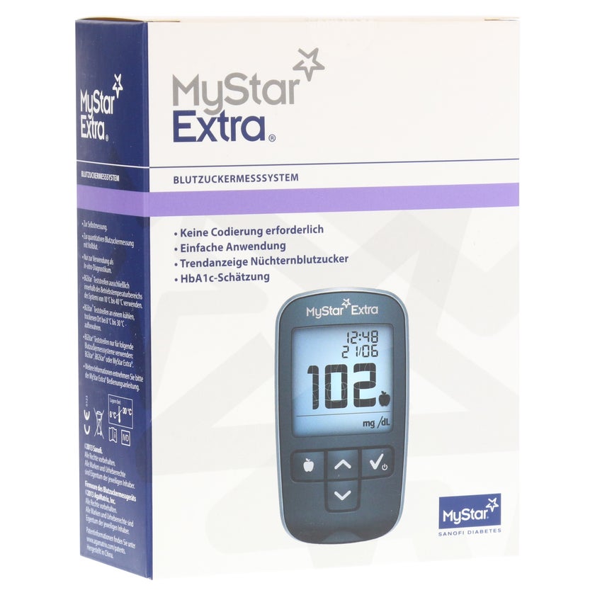 Mystar Extra Blutzuckermessgerät Set mg/dl 1 St