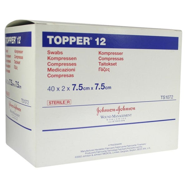 Topper 12 Kompressen 7,5x7,5 cm steril 40X2 St
