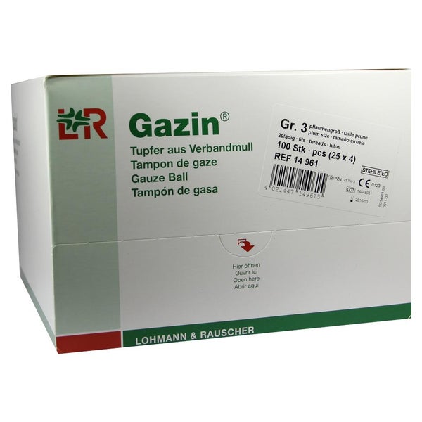 Lohmann Rauscher Gazin Tupfer aus Verbandmull steril - 2+2 100 Stück 100 St