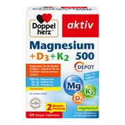 Produktabbildung: Doppelherz Magnesium 500 + D3 + K2Depot 60 St