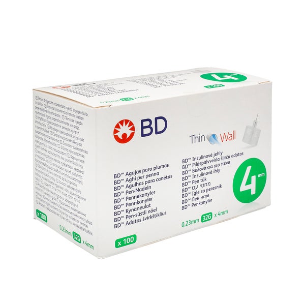 BD THIN Wall Pen-Nadeln 0,23 32 Gx4 mm 100 St