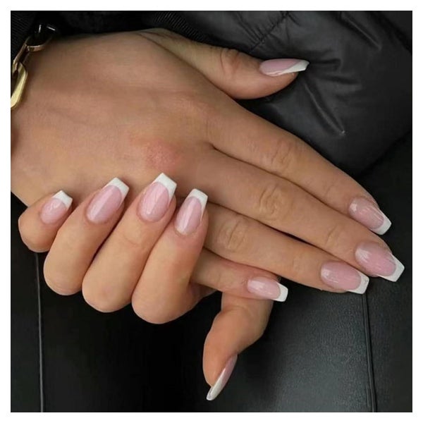 Press On Nägel French Squoval Nagelkleber 1 g (1er Pack) Whi 1 St
