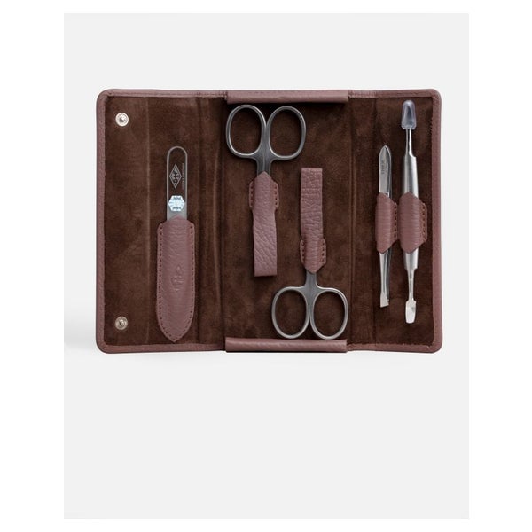 G&F Timor® 5-tlg Manikürset Leder Mauve Glasfeile 33099 1 St