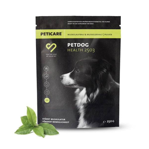 Peticare Muskulatur Pulver für Hunde, mit essenziellen Aminosäuren, Kollagen 250 g