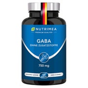 Nutrimea GABA Pur 750mg | Reine Pulver Kapseln Hochdosiert | OHNE Zusätze & Vegan 60 St