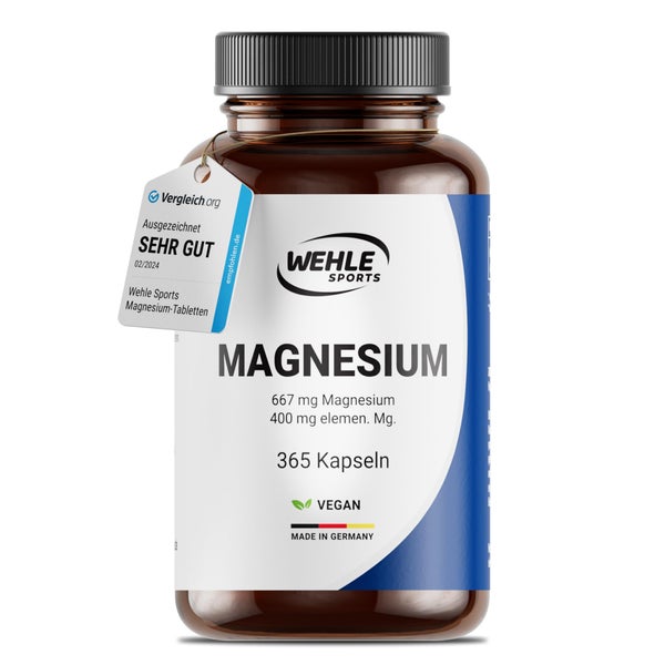 Magnesium 400 mg vegan - 365 Kapseln - Wehle 365 St