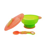 Unbelievabowl - Kinderteller, Kinderschüssel mit abnehmbarem Saugfuß, Deckel & Löffel 1 St