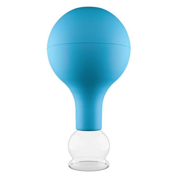 Pulox Schröpfglas aus Echtglas mit Saugball - 25mm in Blau 1 St