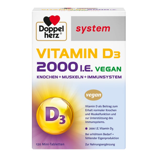 Doppelherz Vitamin D3 2000 I.e. Vegan System Tabl. 120 St