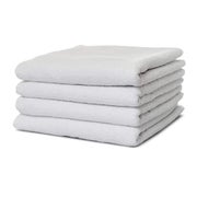 4x Handtuch BASIC 50x100 cm weiß I Premium Hotelqualität 100% Baumwolle I Zwirnfrottier