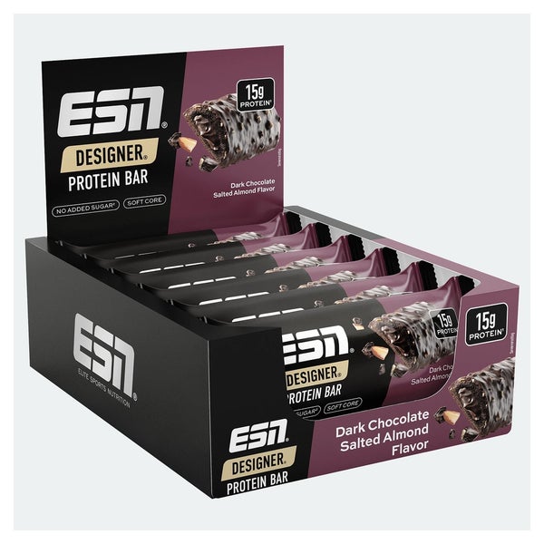 ESN Designer Bar Box 12xDark Chocolate Salted Almond 45 g