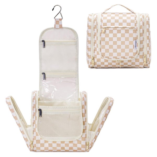 Kulturtasche Damen Herren Aufhängen Kulturbeutel Gitter Hell 1 St