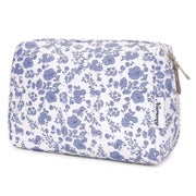 Makeuptasche Damen Kosmetiktasche Kleine Graublaue Blume L 1 St