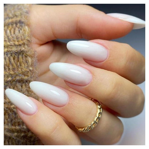 Kunstnägel 24 Mandel Stiletto Kurz Weiß Ombre UV Gel allmähl 1 St