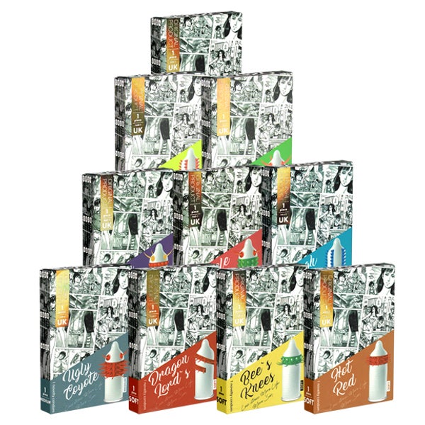 «Cocky Friends» Mega-Spaßpack mit skurrilen Kondomen (10 Kondome) 10 St