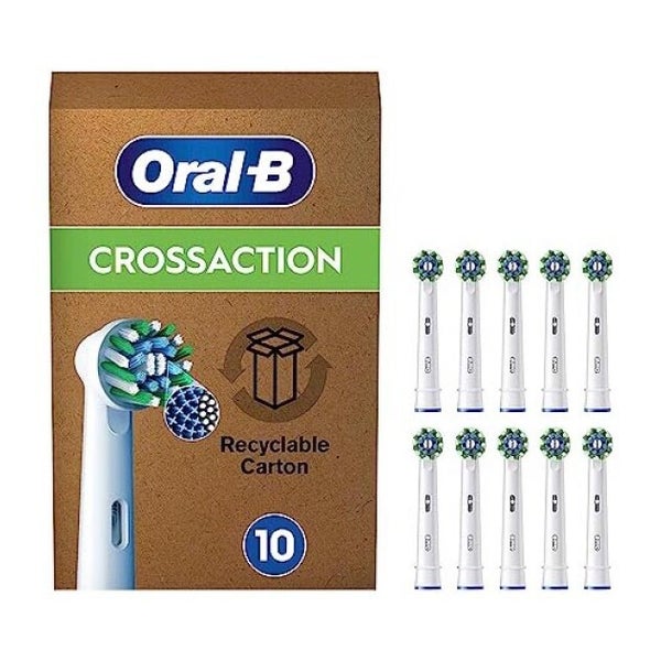Oral-B Zahnbürstenkopf CrossAction 10 Stück, Weiss, Zahnbürsten-Art: Elektrische Zahnbürste, Verpackungseinheit: 10 Stück 1 St