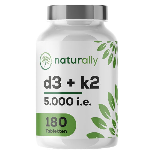 naturally Vitamin D3 + K2 MK-7 | 5000 IE + 75 µg 180 St