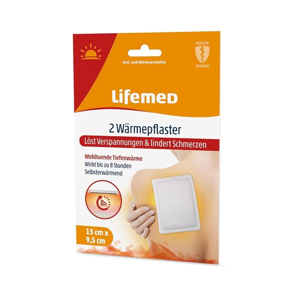 Lifemed Wärmepflaster, 9,5 cm x 13 cm, weiß, 3er Pack 6 St