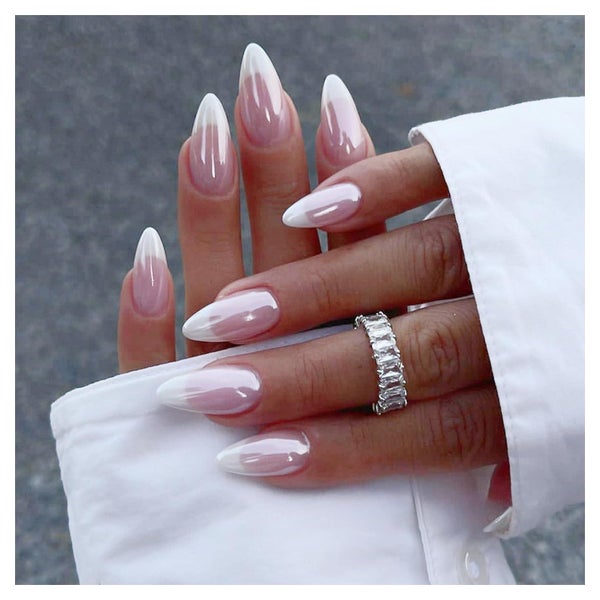 Nagelspitze 24 Stück selbstklebend Mandelform glänzend weiß 1 St
