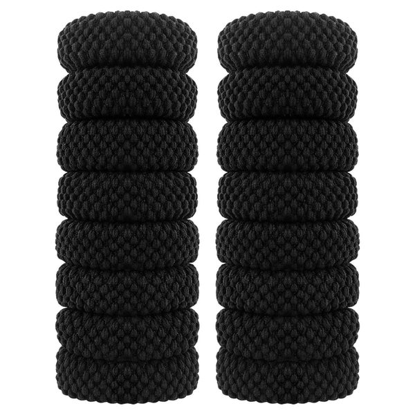 16er Set Schwarz Breite Baumwolle Haargummis Elastisch für D 1 St