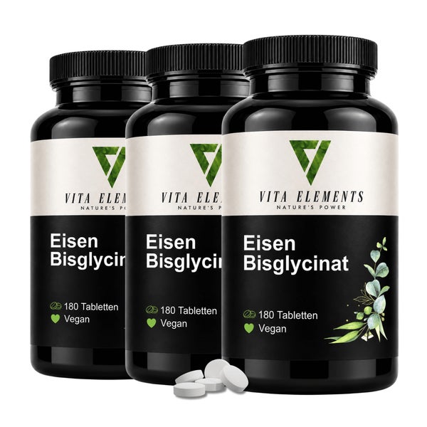 Vita Elements Eisen Bisglycinat Tabletten 3 x 180 St