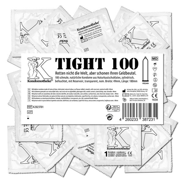 «TIGHT» enge Kondome, 49 mm, vegan, 100 Stück. (100 Kondome) 100 St