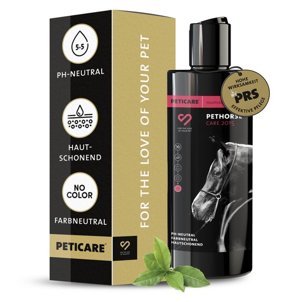 Peticare pH-neutrales Pferde Shampoo, farbneutral, alle Rassen, sanfte Reinigung 250 ml
