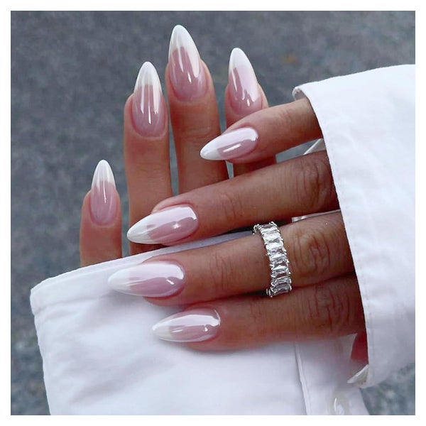 Kunstnägel Press On French Tip Mandel Selbstklebend 24pcs Au 1 St
