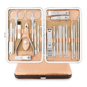 Maniküre Set 23 Stück Nagelknipser Pediküre Edelstahl Gold S 1 St