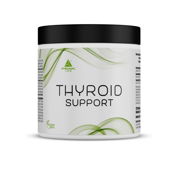PEAK Thyroid Support - 120 Kapseln I Unterstützung der Schilddrüse I Tyrosin I Olivenblatt Extrakt I Schisandra I Energie I Stoffwechsel I vegan 108 g