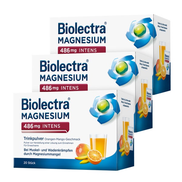 Biolectra® MAGNESIUM 486 mg INTENS Dreierpack 3X20 St