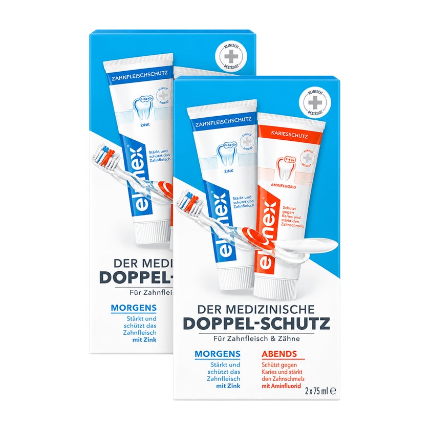 aronal® & elmex® Doppelschutz-Zahnpasta Doppelpack 2X2X75 ml