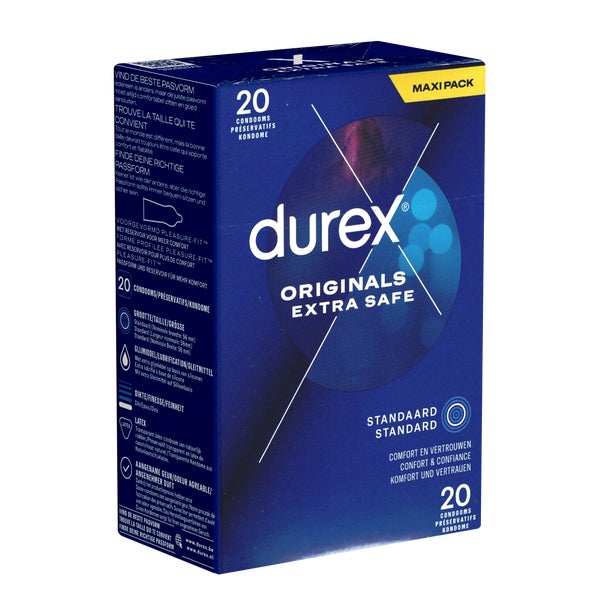 Originals Extra Safe Kondome, Pleasure-Fit, 56 mm, 20 Stück (20 Kondome) 20 St