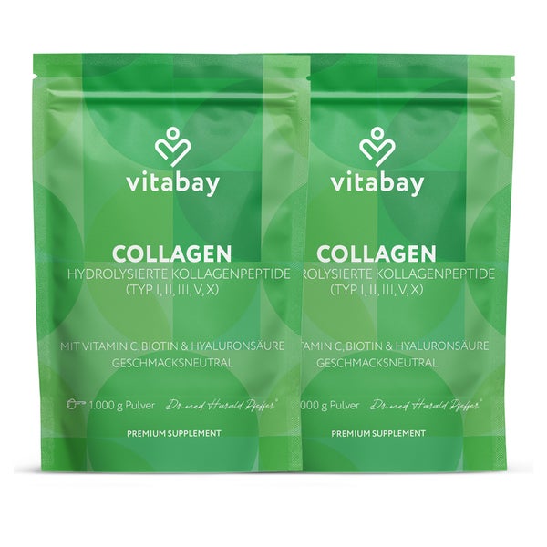 Collagen Peptid  Pulver Typ 1-3,5,10 + Vit C & Biotin 2000 g