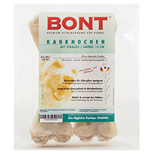 Bont Kauknochen natur gefüllt mit Strauß 0,1 kg