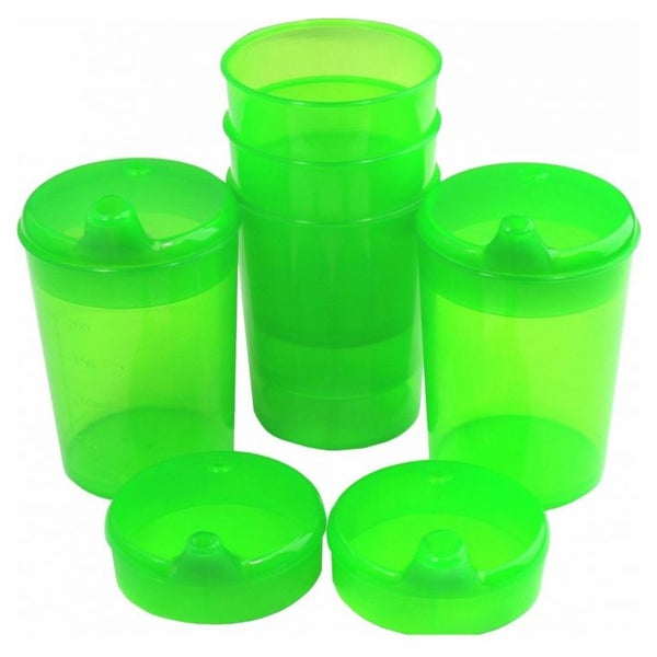 Medi-Inn Schnabelbecher 250 ml Praktisches Set: 5 Unterteile mit 10 Deckeln grün 1 St