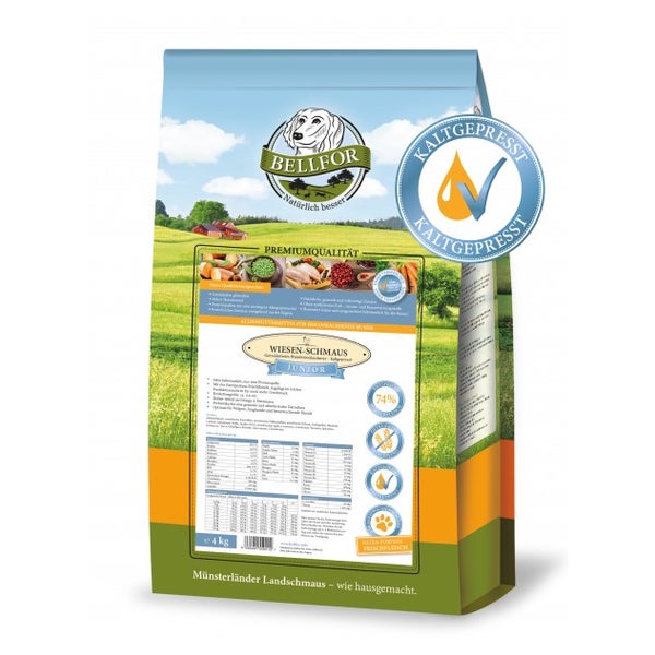 Bellfor Trockenfutter für Welpen und Junge Hunde Wiesen-Schmaus Junior 4kg 4000 g
