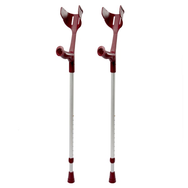 Rebotec Magic-Soft - 2x Krücke Gehhilfe Unterarmgehstütze (1 Paar) in Weinrot 2 St