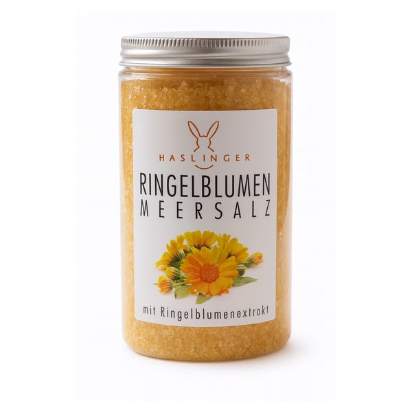 Haslinger Ringelblumen Meersalz Badezusatz mit Ringelblumenextrakt 450 g