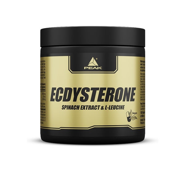 PEAK Ecdysteron - 120 Kapseln I 30 Portionen I 100mg Beta Ecdysteron pro Portion I Spinatextrakt I pflanzliches Steroidhormon I mit L-Leucin 108 g